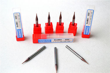 İki 0.3 mm 0.9 mm HRC60 mikro sonunda Mills mikro boyutu HRC55 kesici, flüt